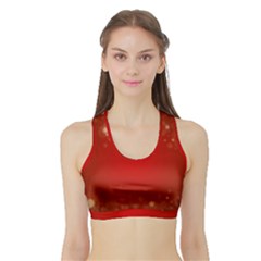 Background Abstract Christmas Sports Bra With Border by Nexatart