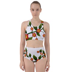 Flower Branch Nature Leaves Plant Racer Back Bikini Set by Nexatart