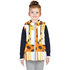 Giraffe Africa Safari Wildlife Kid s Hooded Puffer Vest by Nexatart