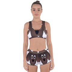 Dog Pup Animal Canine Brown Pet Racerback Boyleg Bikini Set by Nexatart