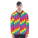 Rainbow 3d Cubes Red Orange Hooded Wind Breaker (Men) View1