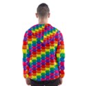 Rainbow 3d Cubes Red Orange Hooded Wind Breaker (Men) View2