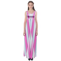 Geometric 3d Design Pattern Pink Empire Waist Maxi Dress by Nexatart