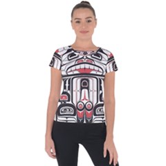 Ethnic Traditional Art Short Sleeve Sports Top  by Sapixe