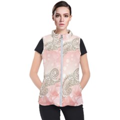 Wonderful Soft Flowers With Floral Elements Women s Puffer Vest by FantasyWorld7