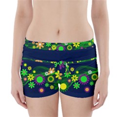 Flower Power Flowers Ornament Boyleg Bikini Wrap Bottoms by Sapixe