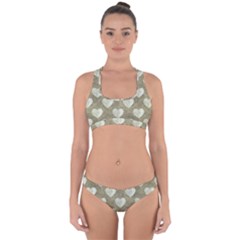 Hearts Motif Pattern Cross Back Hipster Bikini Set by dflcprints