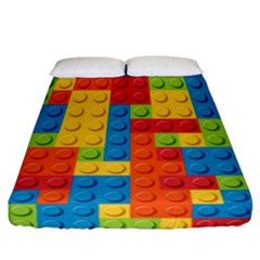 Lego Bricks Pattern Fitted Sheet (california King Size) by Sapixe