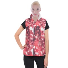 Maple Leaves Red Autumn Fall Women s Button Up Vest by Sapixe