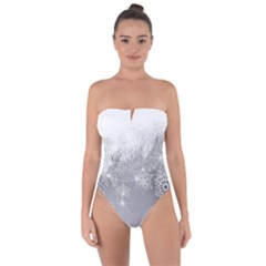 New Year Holiday Snowflakes Tree Branches Tie Back One Piece Swimsuit by Sapixe