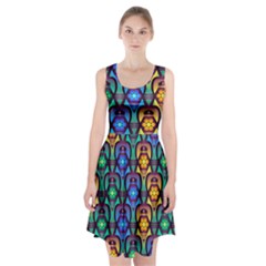 Pattern Background Bright Blue Racerback Midi Dress by Sapixe