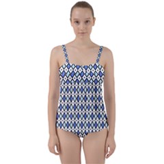 Blue Jess Twist Front Tankini Set by jumpercat