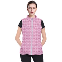 Pattern Pink Grid Pattern Women s Puffer Vest by Sapixe