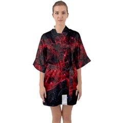 Red Nebulae Stella Quarter Sleeve Kimono Robe by Sapixe