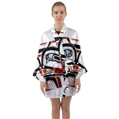 Traditional Northwest Coast Native Art Long Sleeve Kimono Robe by Sapixe