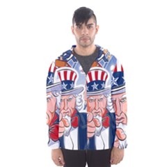 United States Of America Celebration Of Independence Day Uncle Sam Hooded Wind Breaker (men) by Sapixe