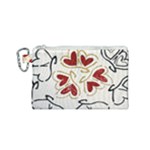 Love Love hearts Canvas Cosmetic Bag (Small)