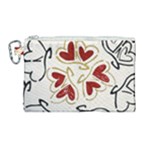 Love Love hearts Canvas Cosmetic Bag (Large)