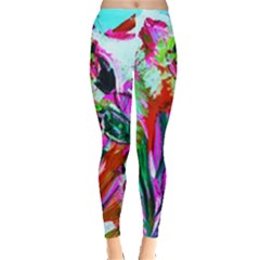 Dscf1472   Copy - Blooming Desert With Red Cactuses Leggings  by bestdesignintheworld