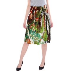 April -    Birds Of Paradise Midi Beach Skirt by bestdesignintheworld