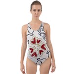 Love Love Hearts Cut-Out Back One Piece Swimsuit