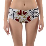 Love Love Hearts Reversible Mid-Waist Bikini Bottoms
