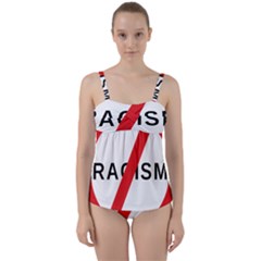 2000px No Racism Svg Twist Front Tankini Set by demongstore