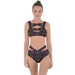 Background Weave Plait Purple Bandaged Up Bikini Set  by Sapixe