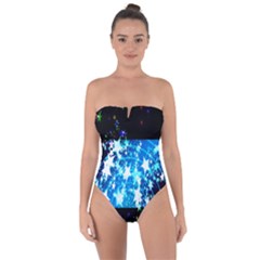 Star Abstract Background Pattern Tie Back One Piece Swimsuit by Sapixe