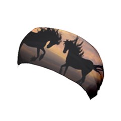 Horses Sunset Photoshop Graphics Yoga Headband by Sapixe