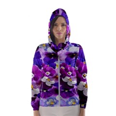 Graphic Background Pansy Easter Hooded Wind Breaker (women) by Sapixe