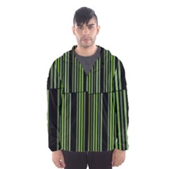 Shades Of Green Stripes Striped Pattern Hooded Wind Breaker (men) by yoursparklingshop