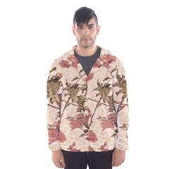 Textured Vintage Floral Design Hooded Wind Breaker (men) by dflcprints