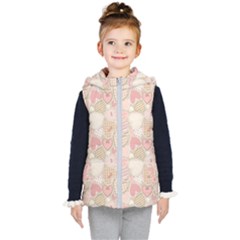 Cute Romantic Hearts Pattern Kid s Hooded Puffer Vest by yoursparklingshop