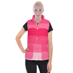 Pink Scarlet Gradient Stripes Pattern Women s Button Up Vest by yoursparklingshop