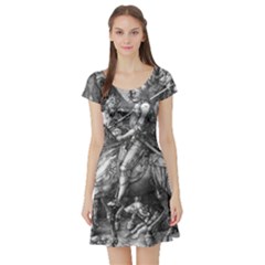 Death And The Devil - Albrecht Dürer Short Sleeve Skater Dress by Valentinaart