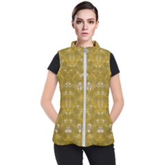 Golden Stars In Modern Renaissance Style Women s Puffer Vest by pepitasart