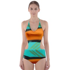 Abstract Art Artistic Cut-out One Piece Swimsuit by Modern2018