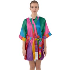 Abstract Background Colrful Quarter Sleeve Kimono Robe by Modern2018
