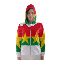 Burkina Faso Flag Map  Hooded Wind Breaker (women) by abbeyz71