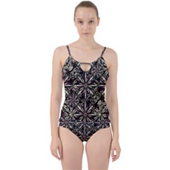 Dark Tropical Pattern Cut Out Top Tankini Set by dflcprints