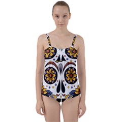 Sugar Skull Twist Front Tankini Set by StarvingArtisan