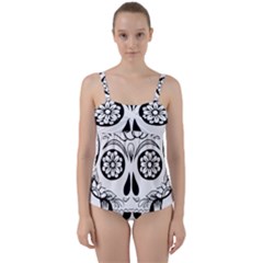 Sugar Skull Twist Front Tankini Set by StarvingArtisan