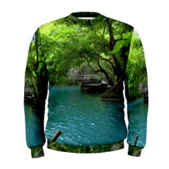 Backgrounds List Of Lake Background Beautiful Waterfalls Nature Men s Sweatshirt by Modern2018