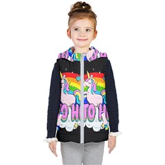 Go To Hell - Unicorn Kid s Hooded Puffer Vest by Valentinaart