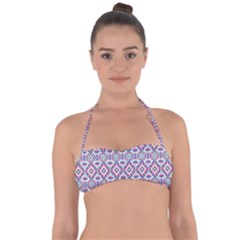 Colorful Folk Pattern Halter Bandeau Bikini Top by dflcprints