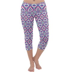 Colorful Folk Pattern Capri Yoga Leggings by dflcprints