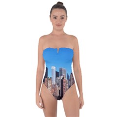 Skyscraper Architecture City Tie Back One Piece Swimsuit by Simbadda