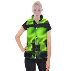 Aurora Borealis Northern Lights Sky Women s Button Up Vest by Simbadda