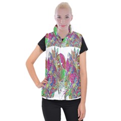 Floral Flowers Ornamental Women s Button Up Vest by Simbadda